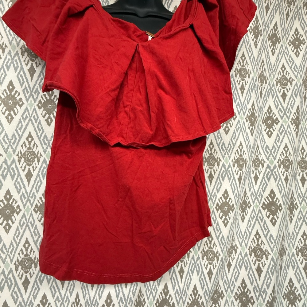 Free people Women's Red Ruffle Top